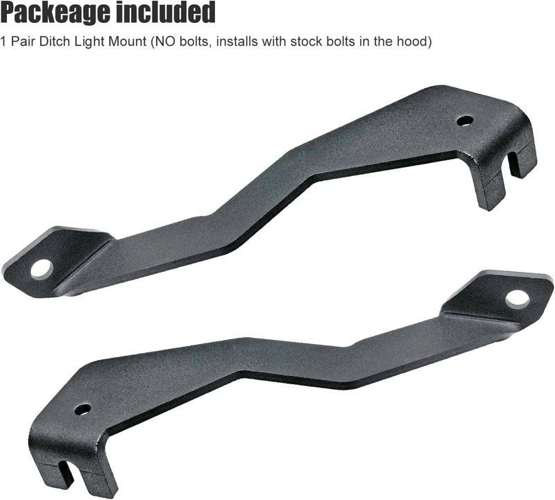 DarSeity Low Profile Mount Hood Hinges Ditch Light Brackets for Ford F150 2004-2014 / SVT Raptor(1st Gen), for Auxiliary Off-Road Lighting (for Ford F150 04-14) - Image 5